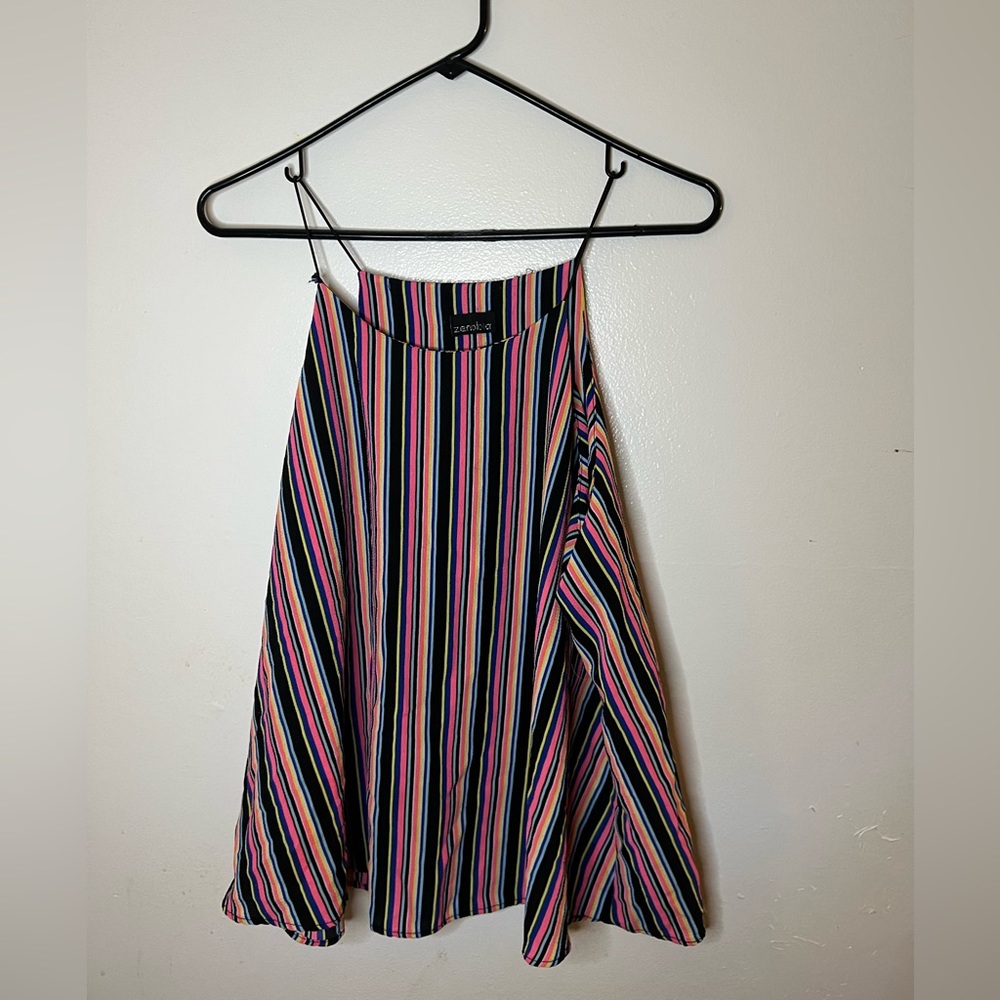 Zenobia neon striped tank crop top
